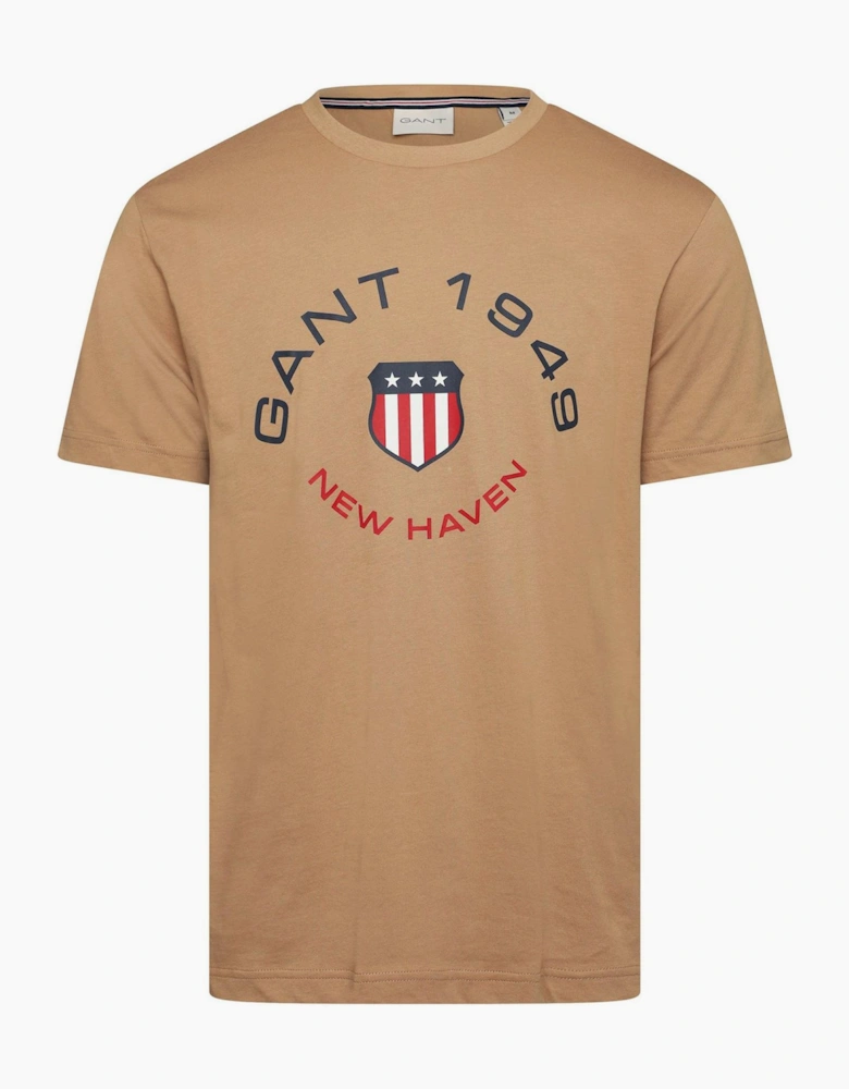 Text Graphic Crew Neck Short Sleeve T-Shirt
