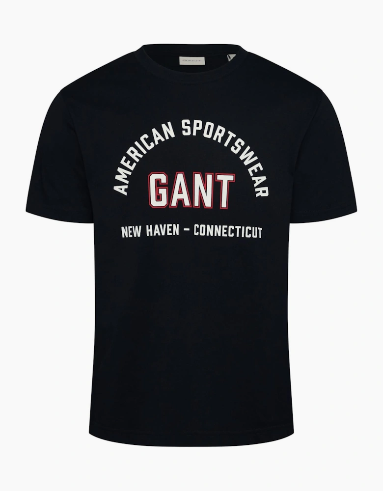 Printed Logo Text Graphic Crew Neck Short Sleeve T-Shirt