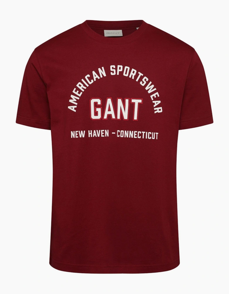 Printed Logo Text Graphic Crew Neck Short Sleeve T-Shirt