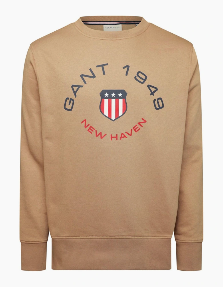 Text Graphic Crew Neck Long Sleeve Sweatshirt