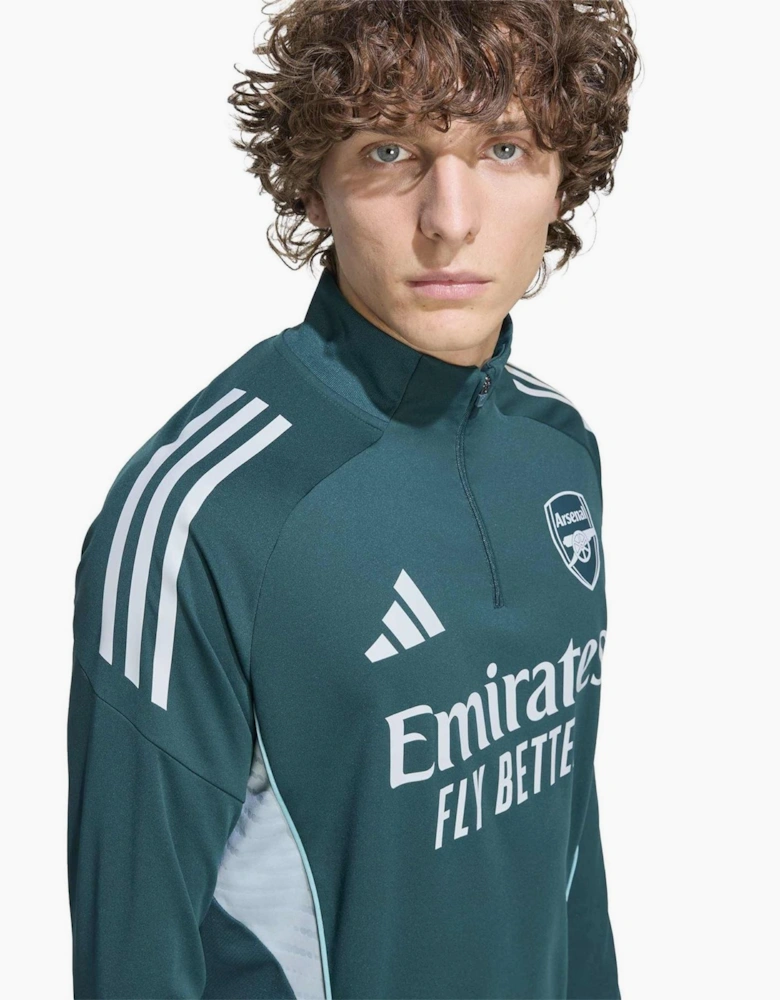 Arsenal Printed Logo Zip Neck Long Sleeve Drill Top