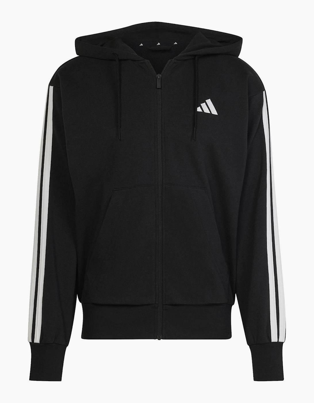 Adidas Men's Black/Multi Hooded Neck Long Sleeve Sweatshirt With Stripes - Size 2XL