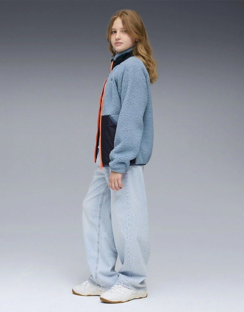 Kids Hybrid Sherpa Full Zip Fleece