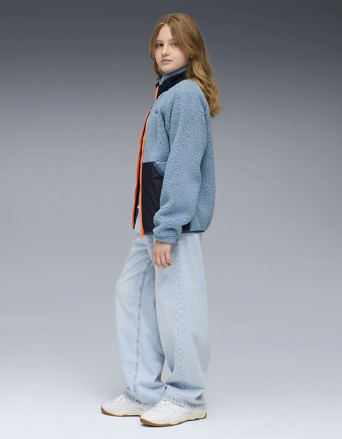 Kids Hybrid Sherpa Full Zip Fleece