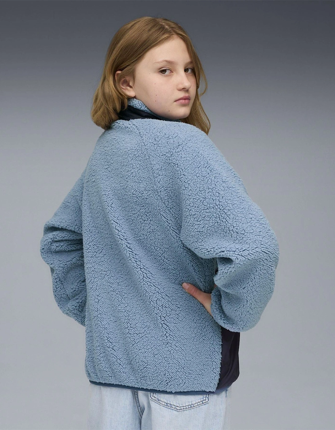 Kids Hybrid Sherpa Full Zip Fleece