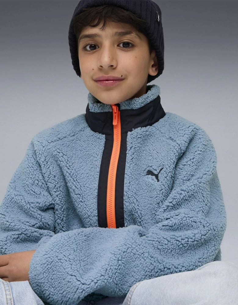 Kids Hybrid Sherpa Full Zip Fleece