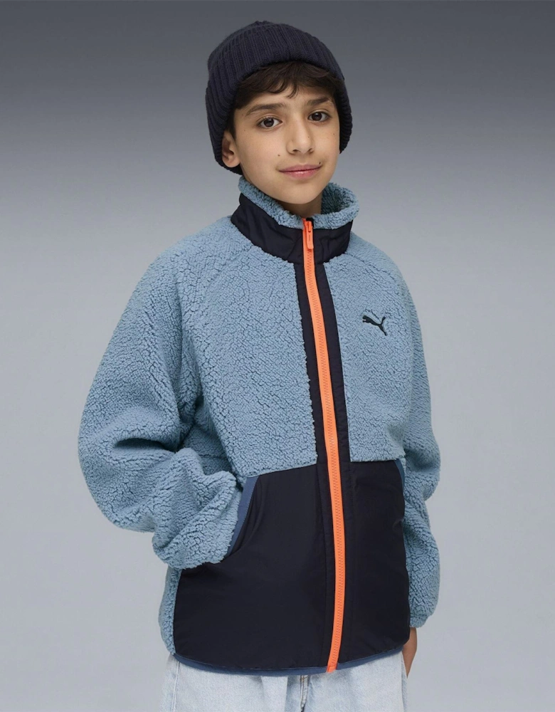 Kids Hybrid Sherpa Full Zip Fleece