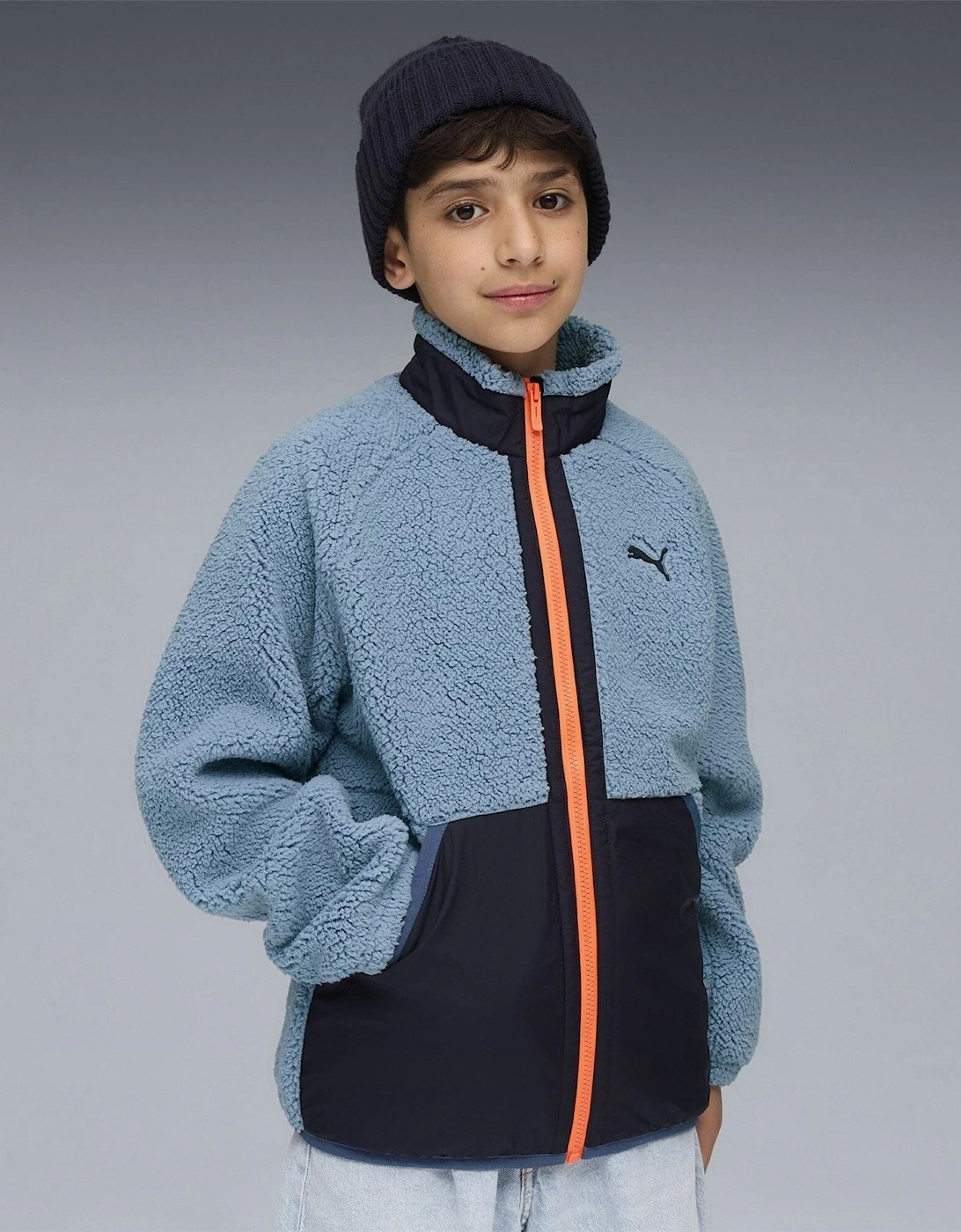 Kids Hybrid Sherpa Full Zip Fleece