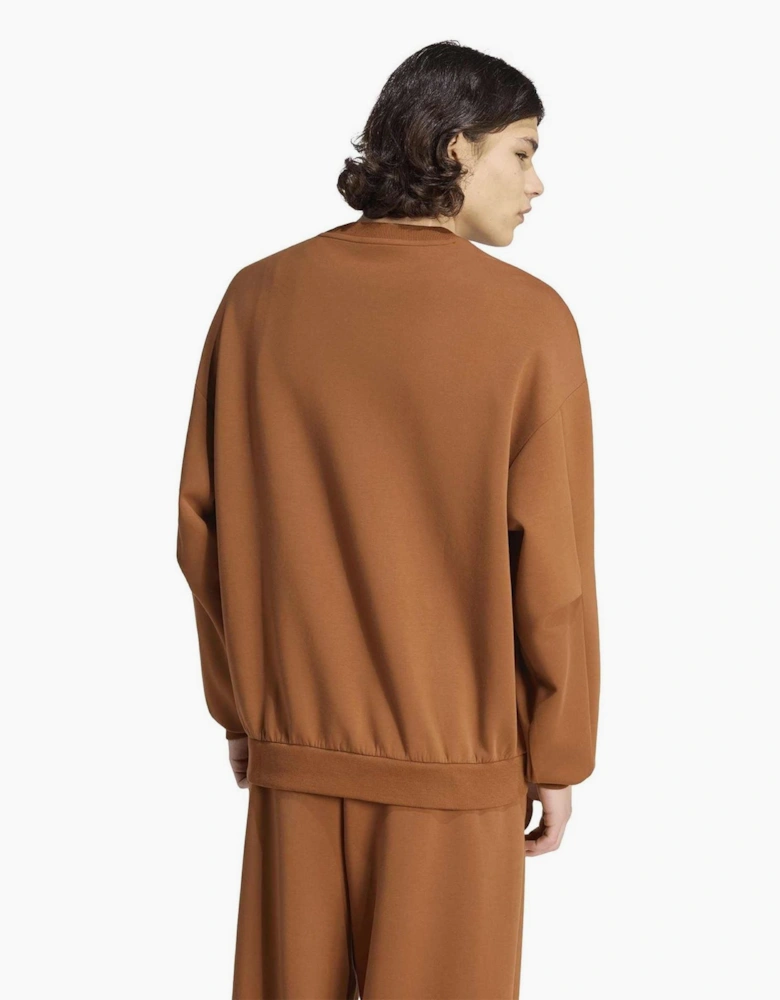 Crew Neck Ribbed Collar Oversize Sweatshirt