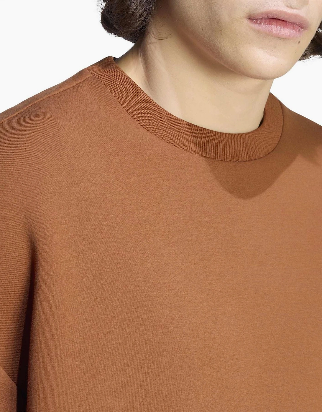 Crew Neck Ribbed Collar Oversize Sweatshirt