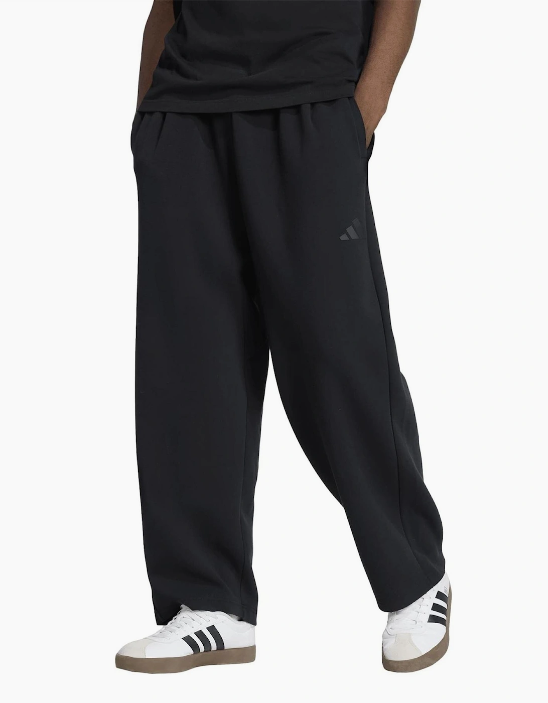 Solid Patterned Wide Fit Sweatpants