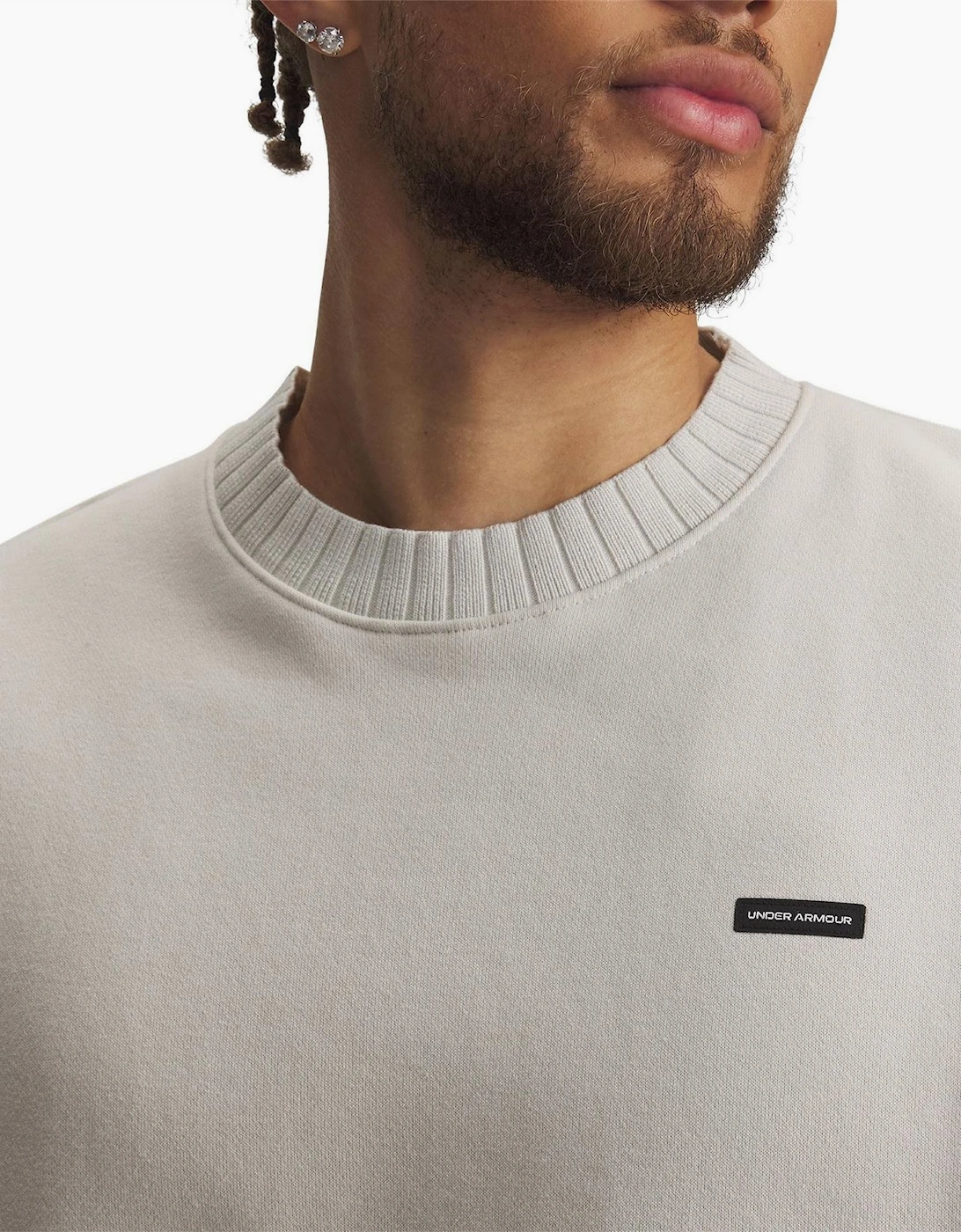 Icon Wordmark Crew Neck Ribbed Collar Oversize Sweatshirt