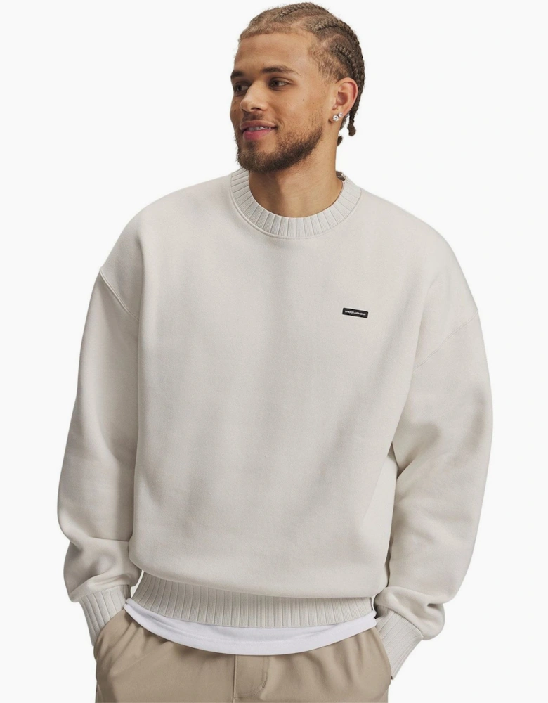 Icon Wordmark Crew Neck Ribbed Collar Oversize Sweatshirt