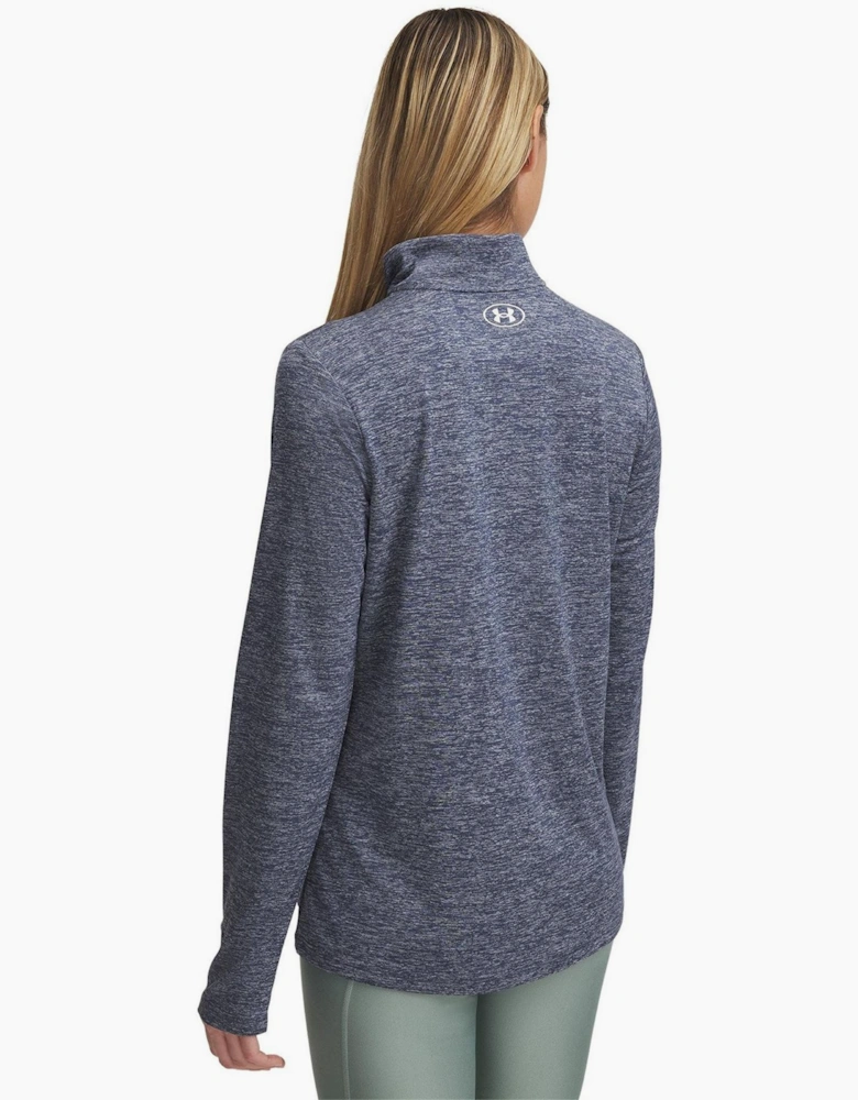 Tech Zip Neck Long Sleeve High Collar Top