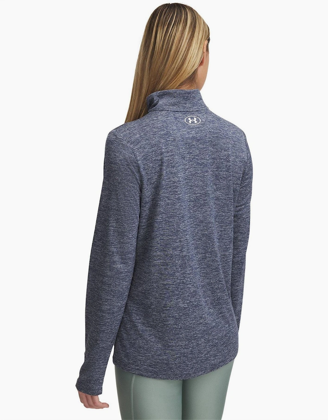 Tech Zip Neck Long Sleeve High Collar Top