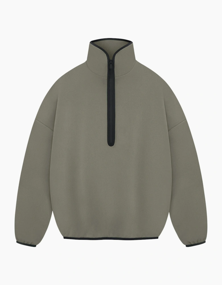 Lettering Relaxed Fit Funnel Neck Long Sleeve Drop Shoulder Athletic Top