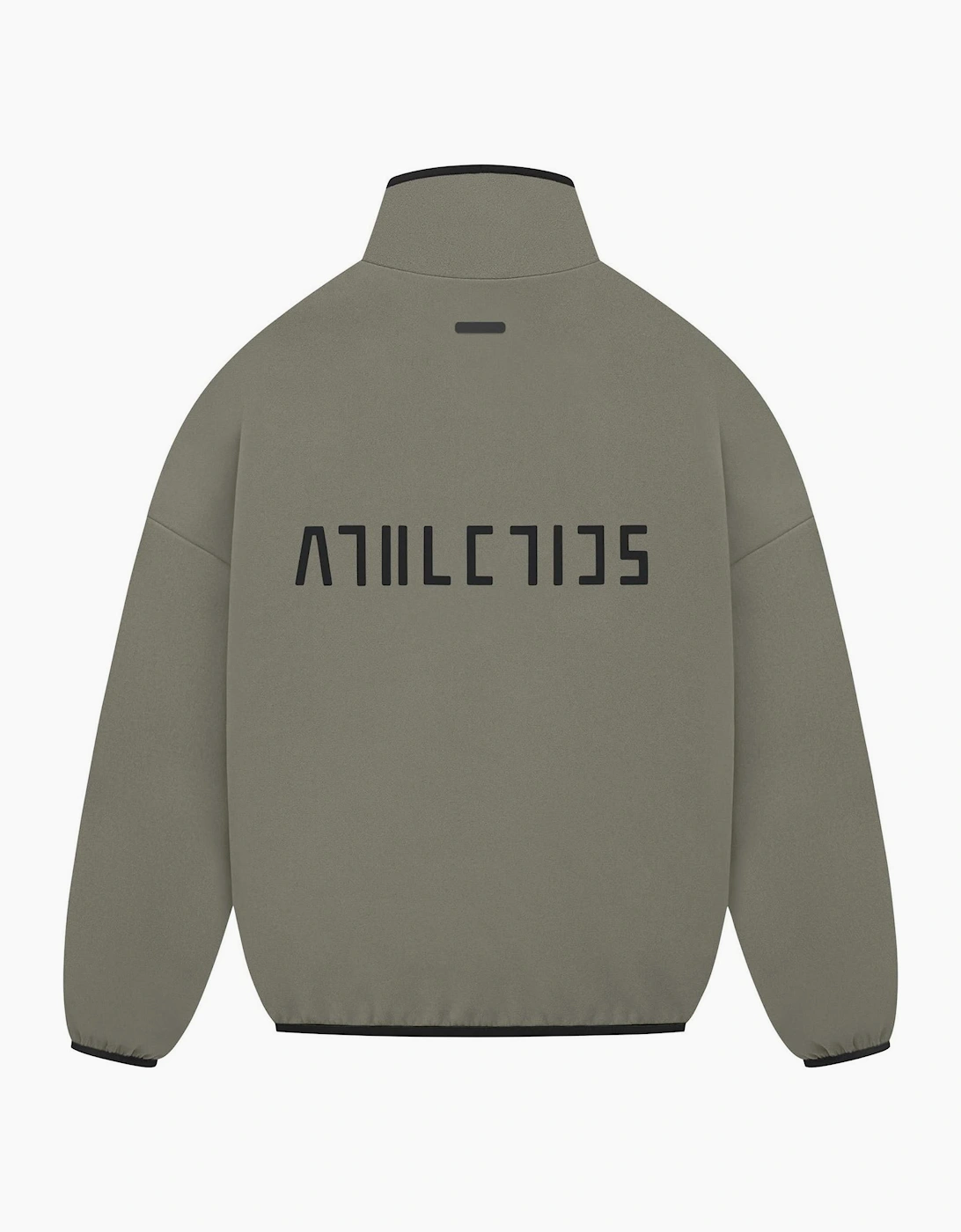 Lettering Relaxed Fit Funnel Neck Long Sleeve Drop Shoulder Athletic Top