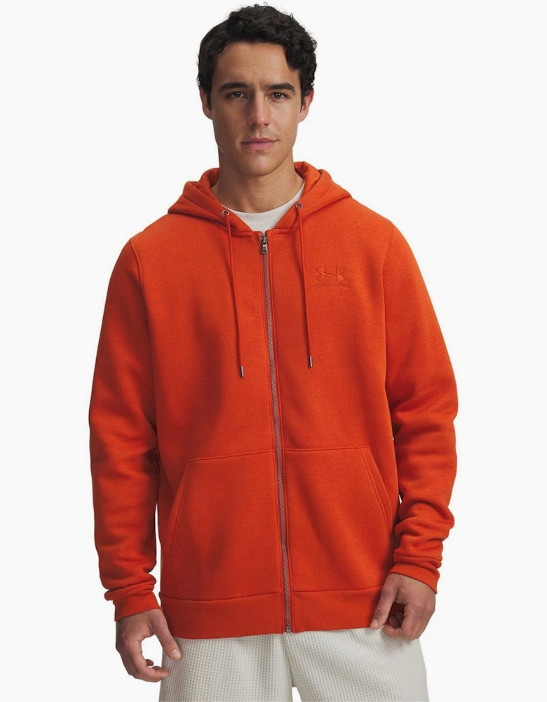 Solid Patterned Hooded Drawstring Jacket with Kangaroo Pocket