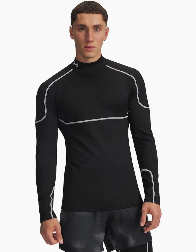 Mock Neck High Collar Raglan Sleeve Compression Fit Midlayer