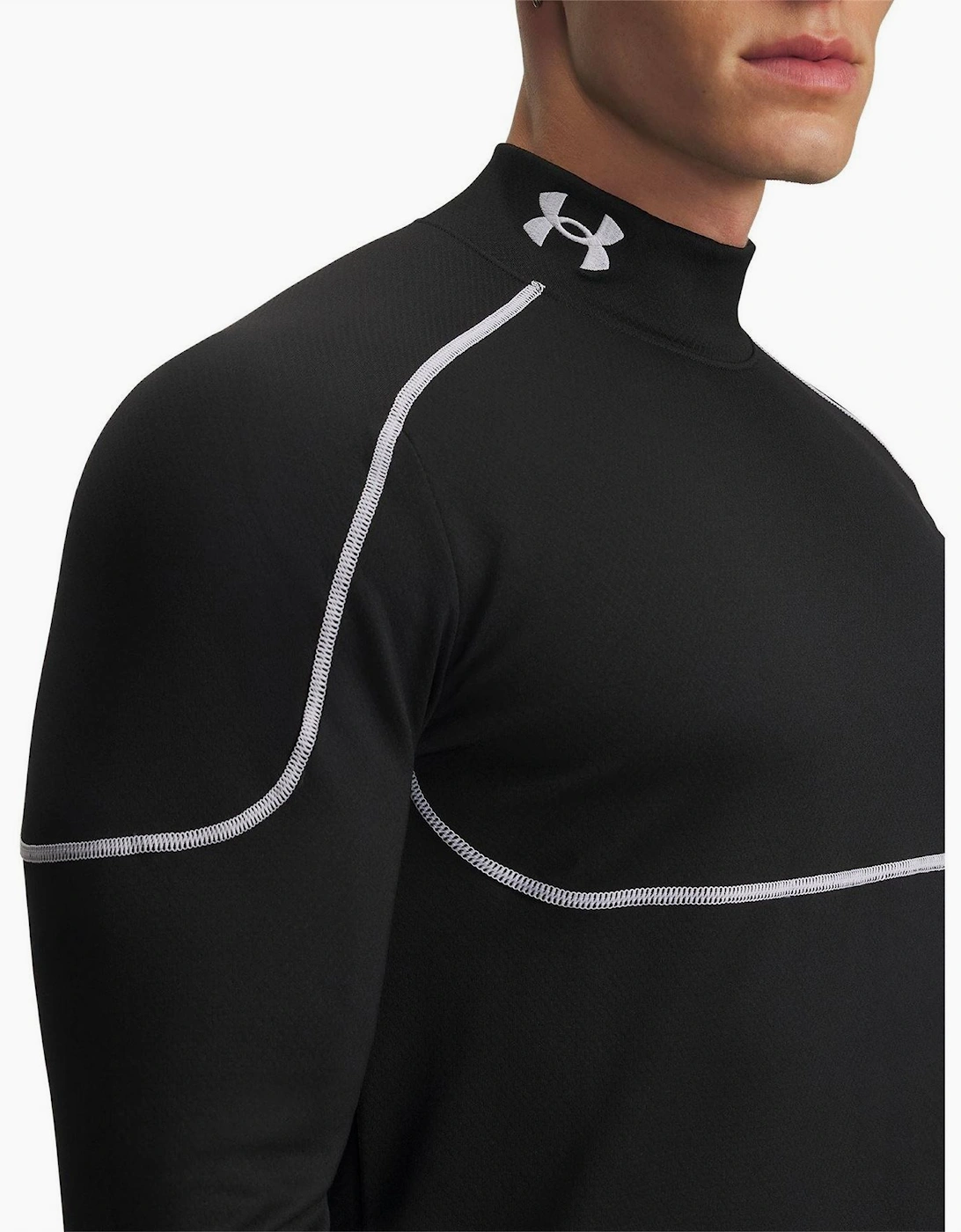 Mock Neck High Collar Raglan Sleeve Compression Fit Midlayer