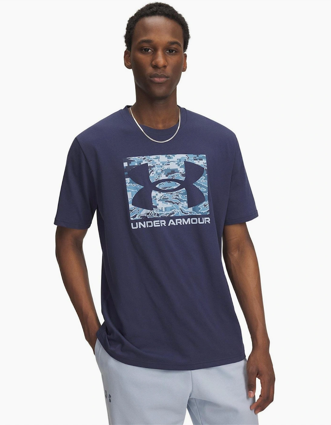 Box Print Crew Neck Short Sleeve T-Shirt