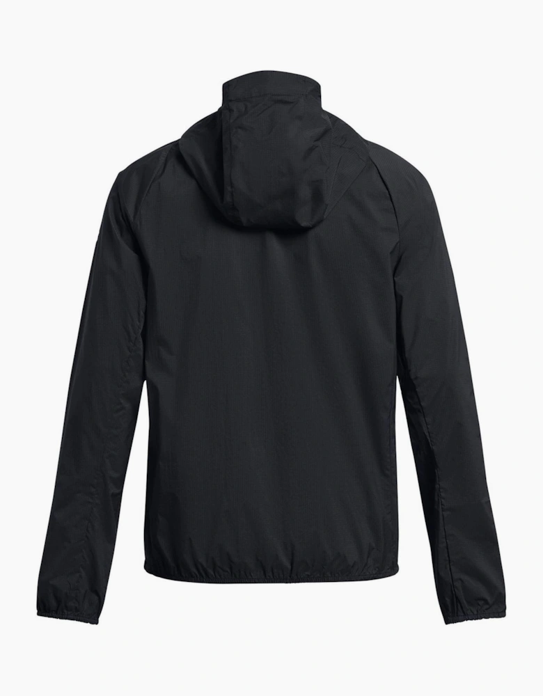 Launch Solid Patterned Hooded Running Jacket