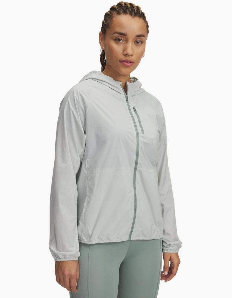 Launch Solid Patterned Hooded Running Jacket