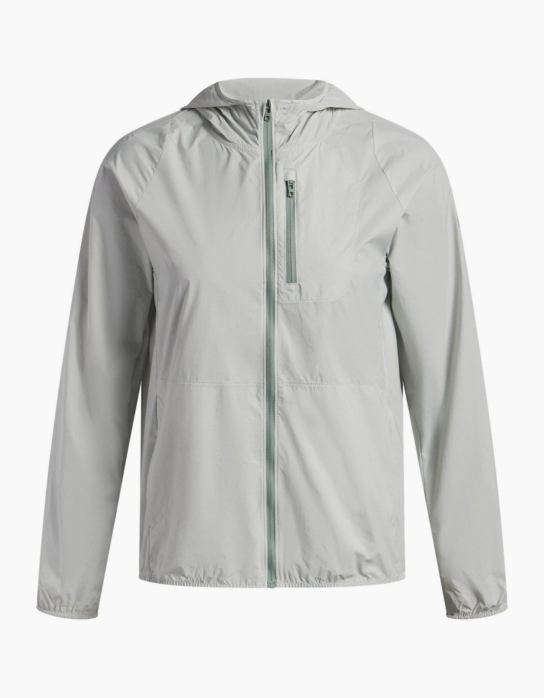 Under Armour Women's Green Launch Solid Patterned Hooded Running Jacket - Size 14 L