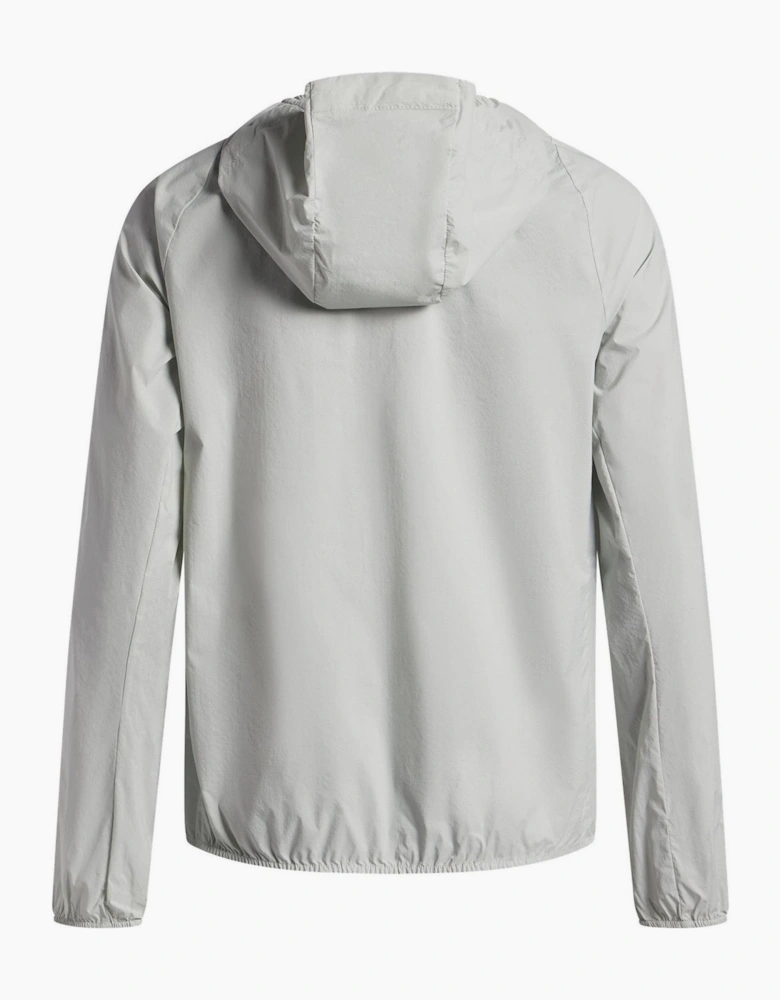 Launch Solid Patterned Hooded Running Jacket