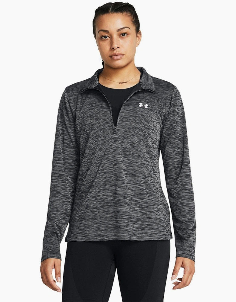Tech Zip Neck High Collar Long Sleeve Sweatshirt
