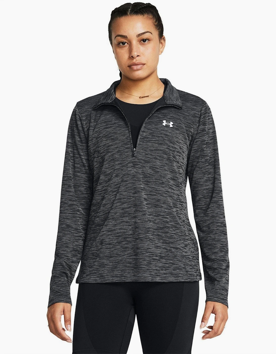 Tech Zip Neck High Collar Long Sleeve Sweatshirt