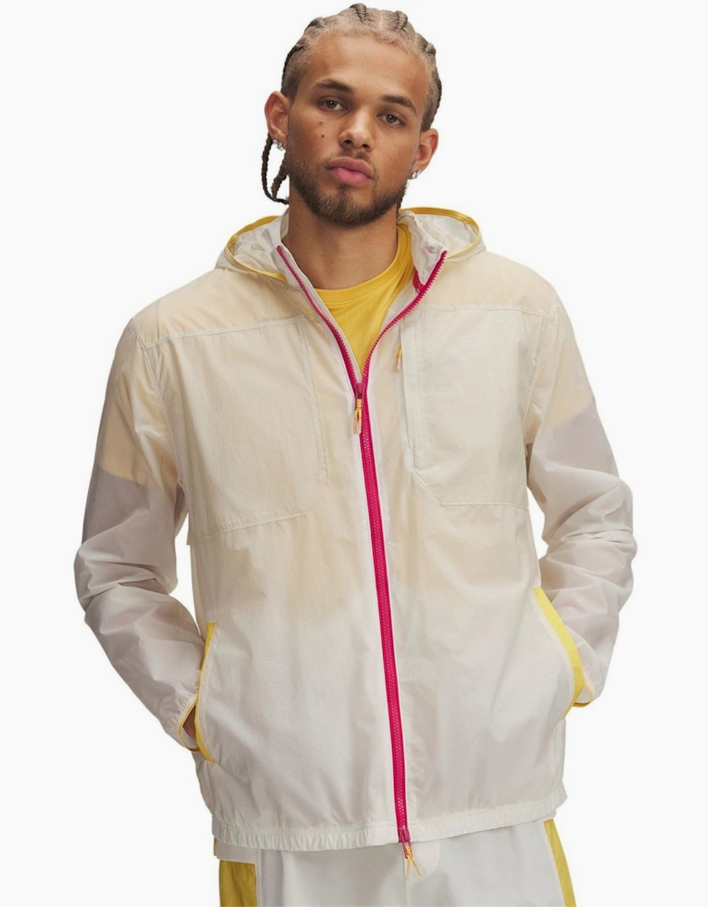 Trail Run Solid Patterned Hooded Running Jacket
