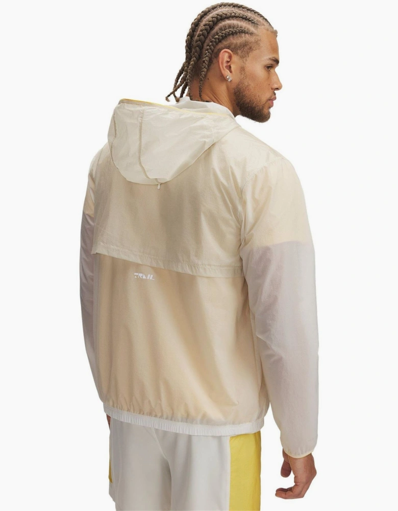 Trail Run Solid Patterned Hooded Running Jacket