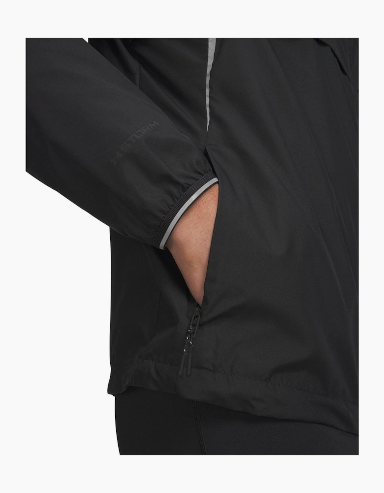 Velociti Pro Hooded Solid Patterned Windbreaker with Zipped Pocket