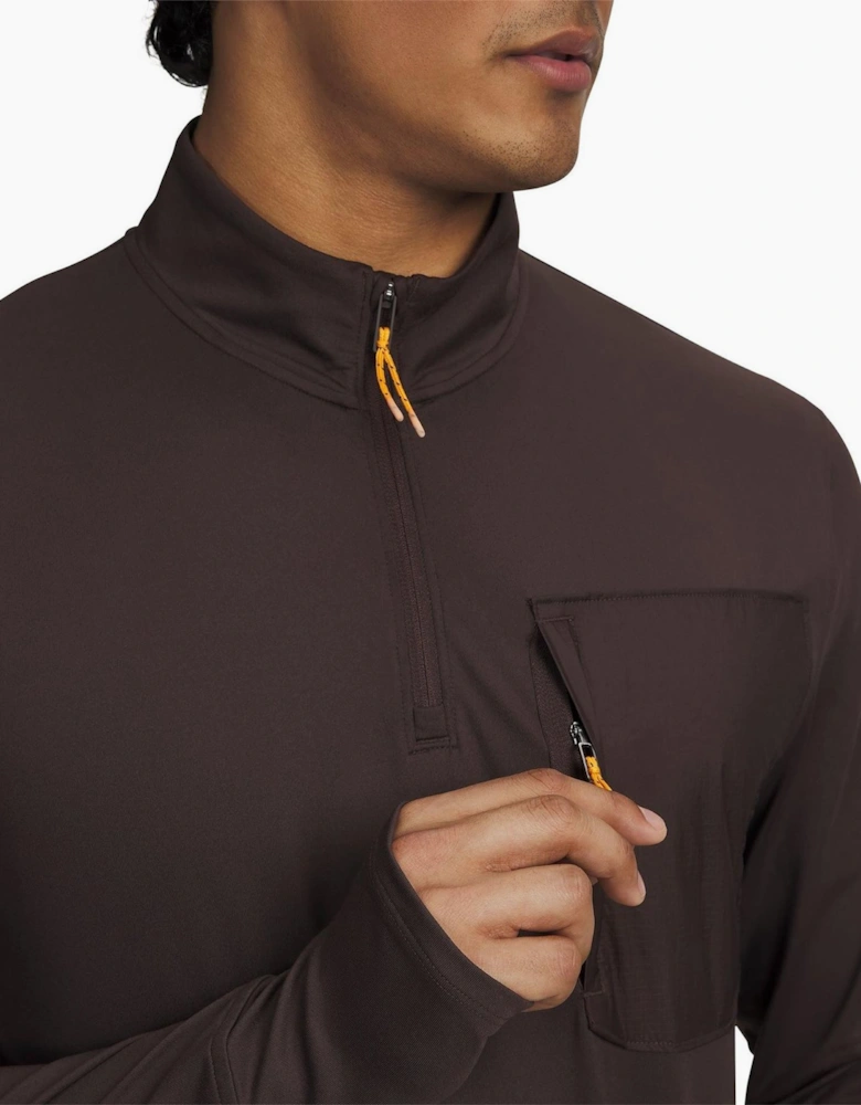 Trail Run High Neck Long Sleeve Athletic T-Shirt