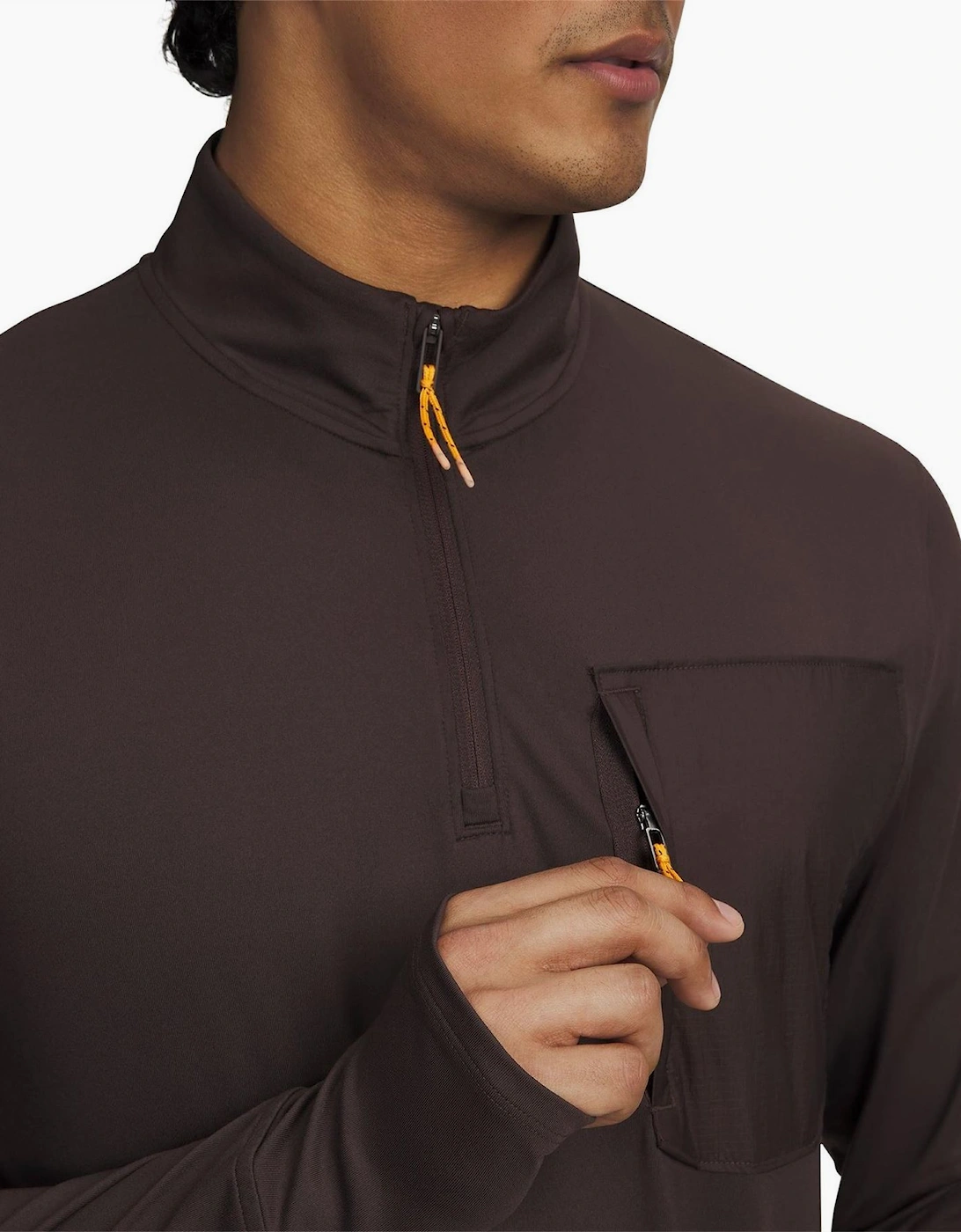 Trail Run High Neck Long Sleeve Athletic T-Shirt
