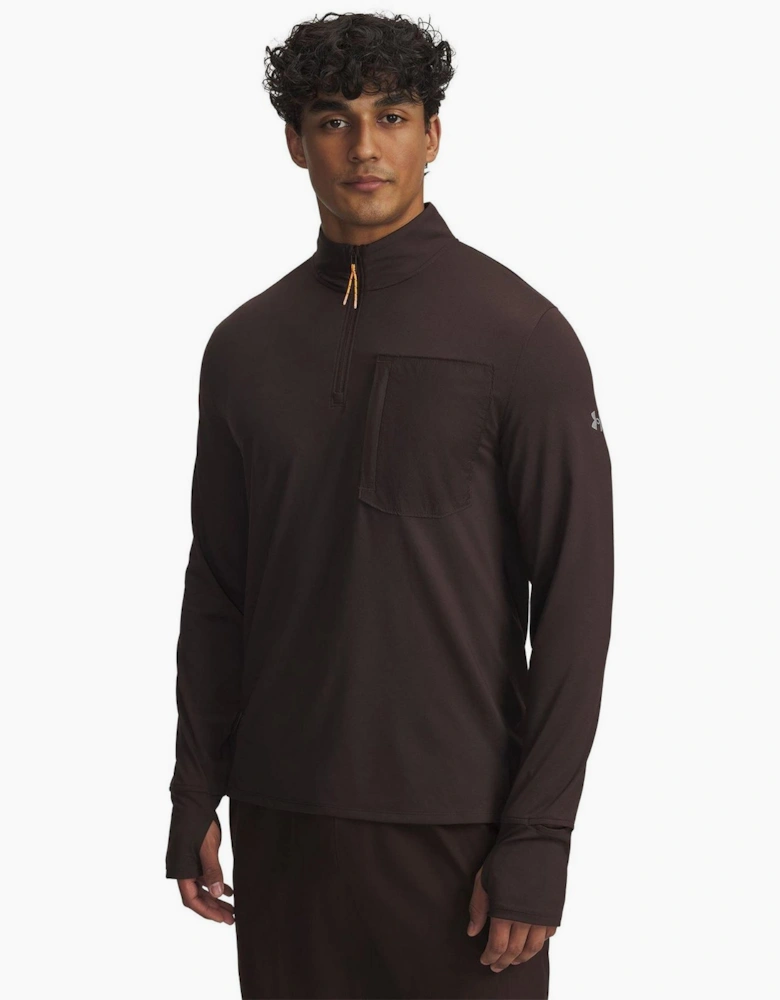 Trail Run High Neck Long Sleeve Athletic T-Shirt