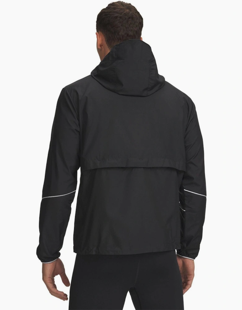Velociti Pro Hooded Solid Patterned Windbreaker with Zipped Pocket