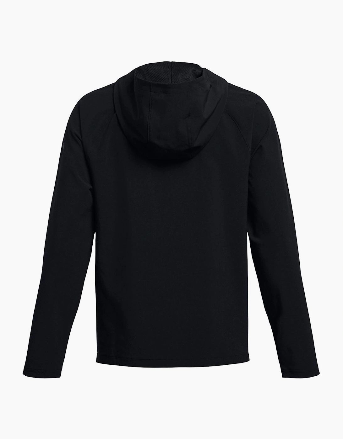Solid Patterned Full Zipper Hooded Woven Cuff Jacket