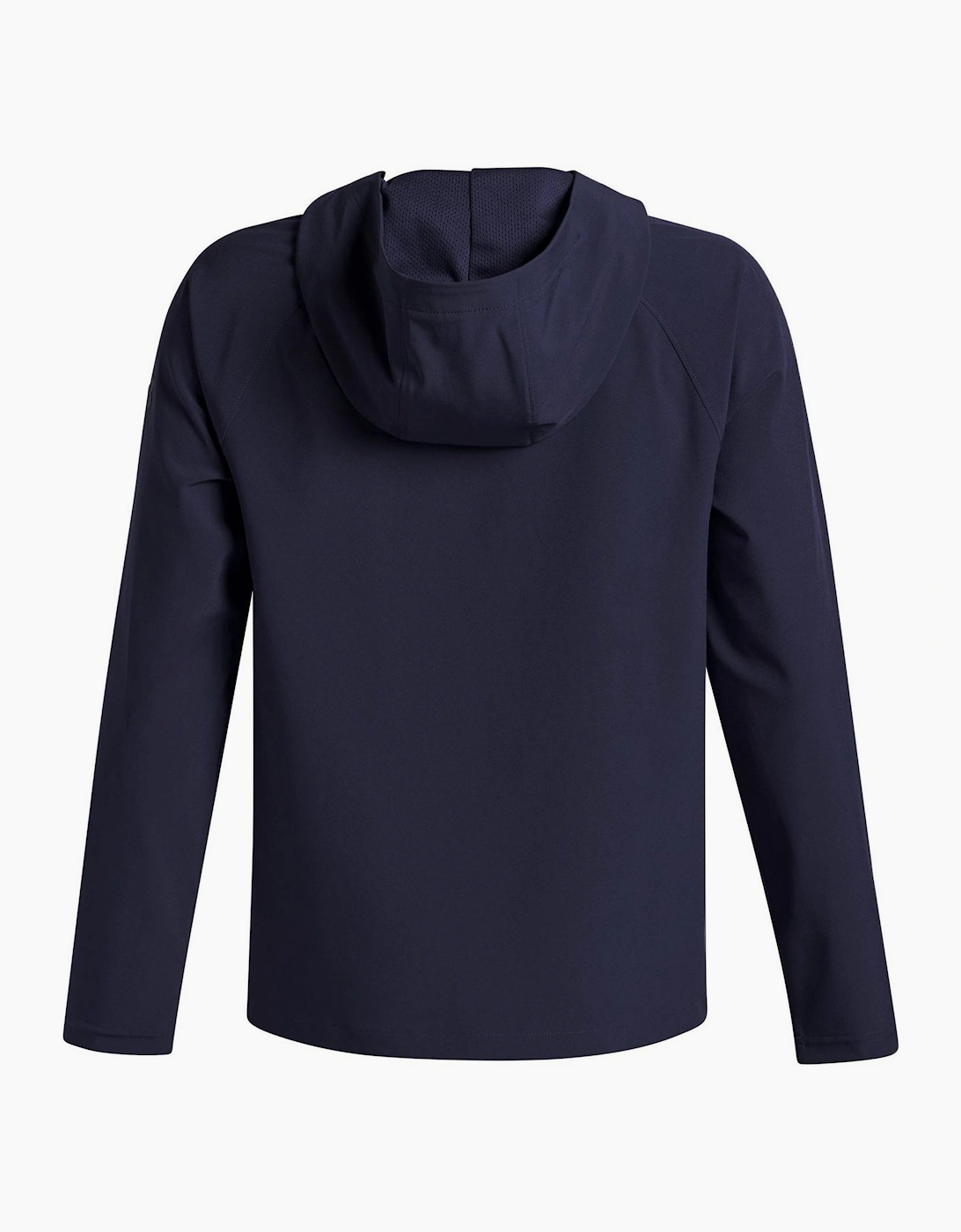 Solid Patterned Full Zipper Hooded Woven Cuff Jacket