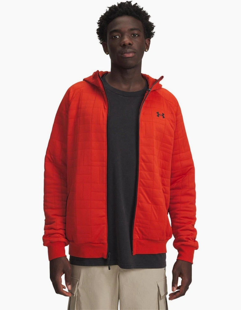 Unstoppable Textured Hooded Full Zipper Ribbed Cuff Jacket