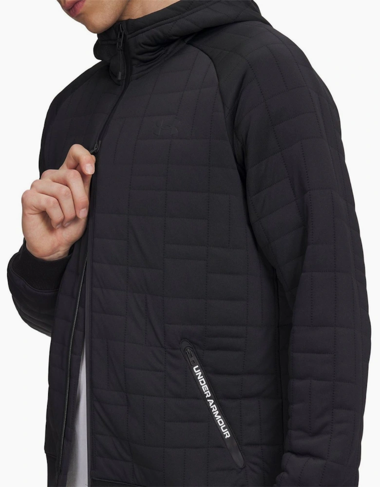 Unstoppable Textured Hooded Full Zipper Ribbed Cuff Jacket