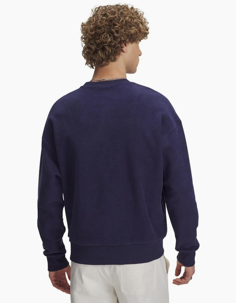Terry Lettering Crew Neck Drop Shoulder Sweatshirt