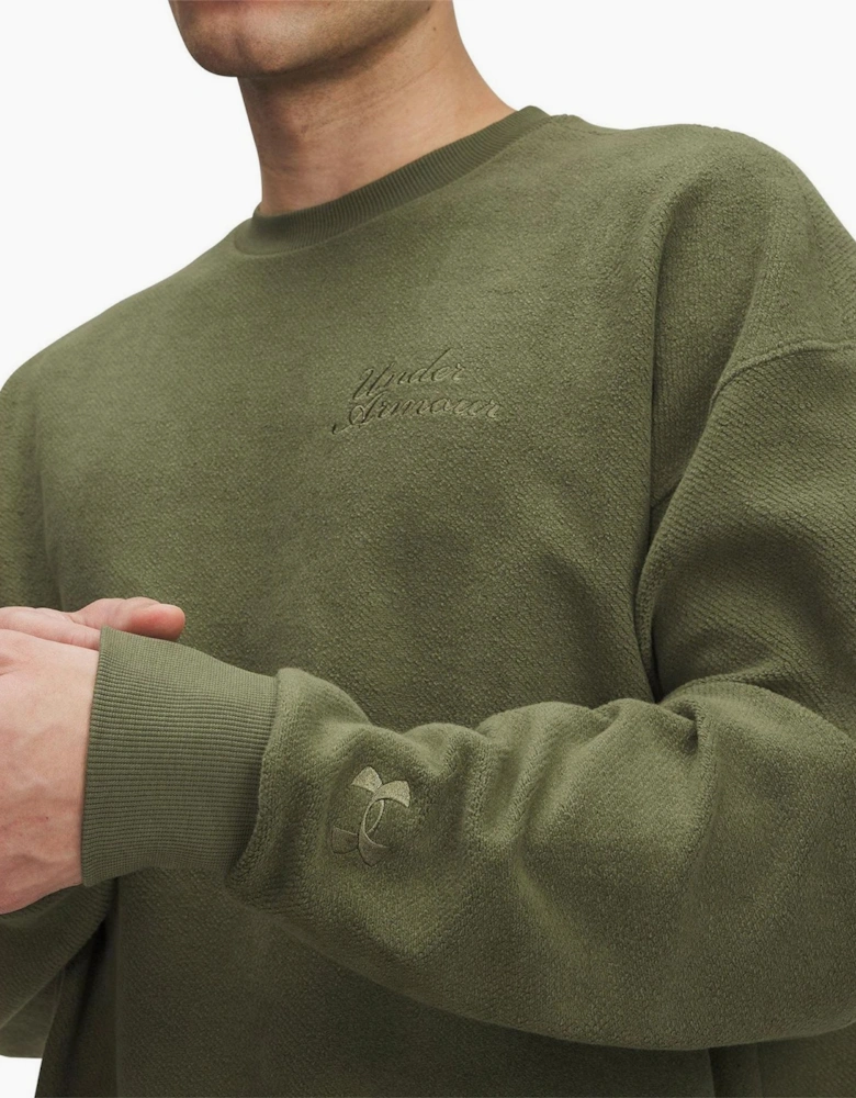Terry Lettering Crew Neck Drop Shoulder Sweatshirt
