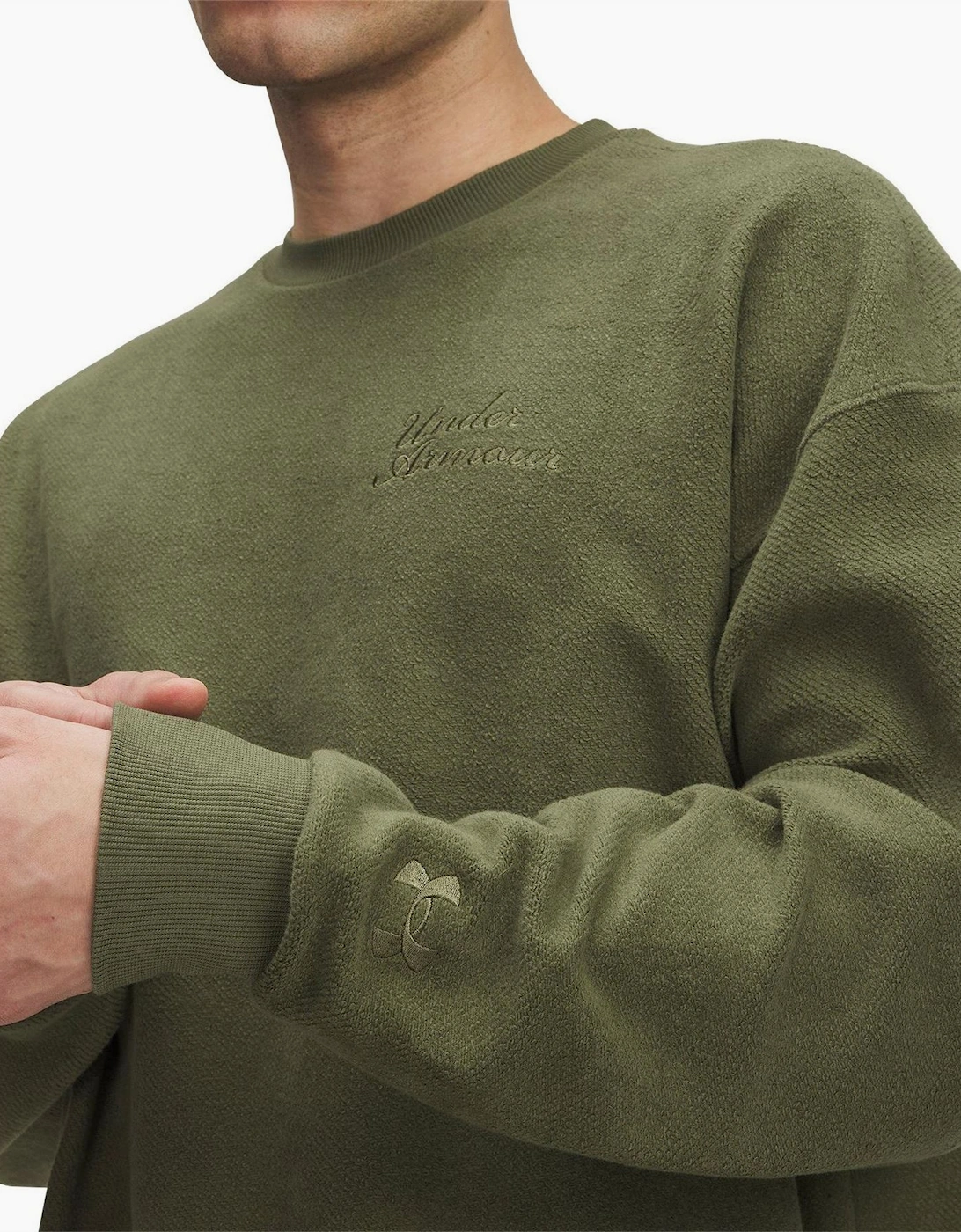 Terry Lettering Crew Neck Drop Shoulder Sweatshirt