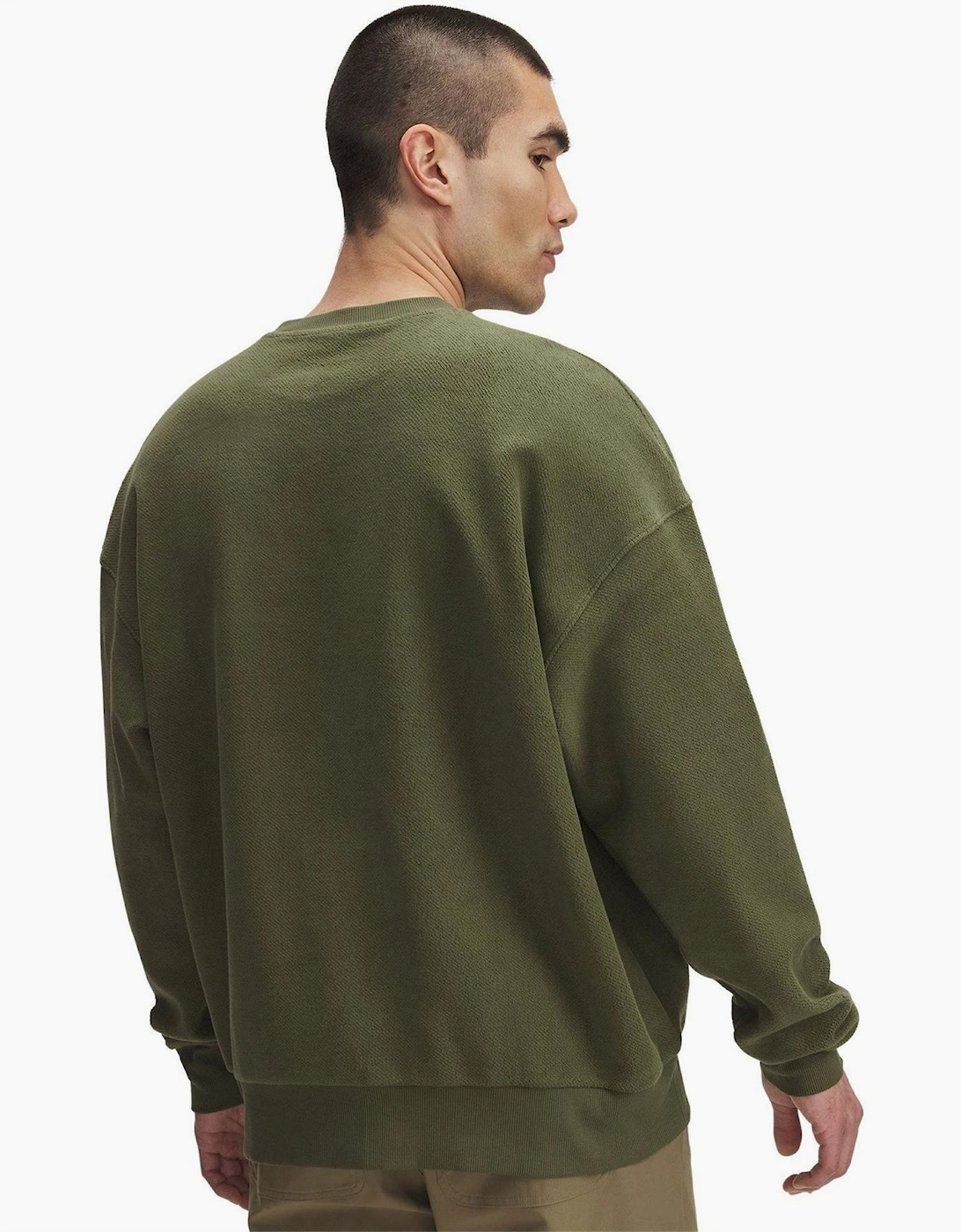 Terry Lettering Crew Neck Drop Shoulder Sweatshirt