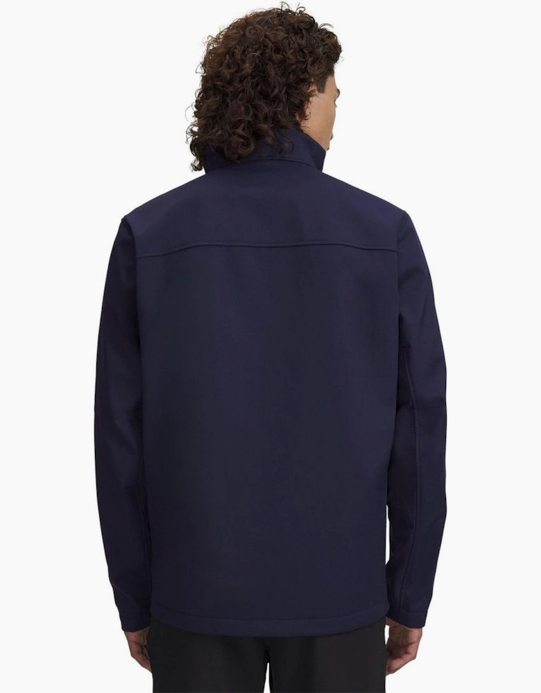 Solid Patterned Training Jacket with Woven Cuff and Printed Logo