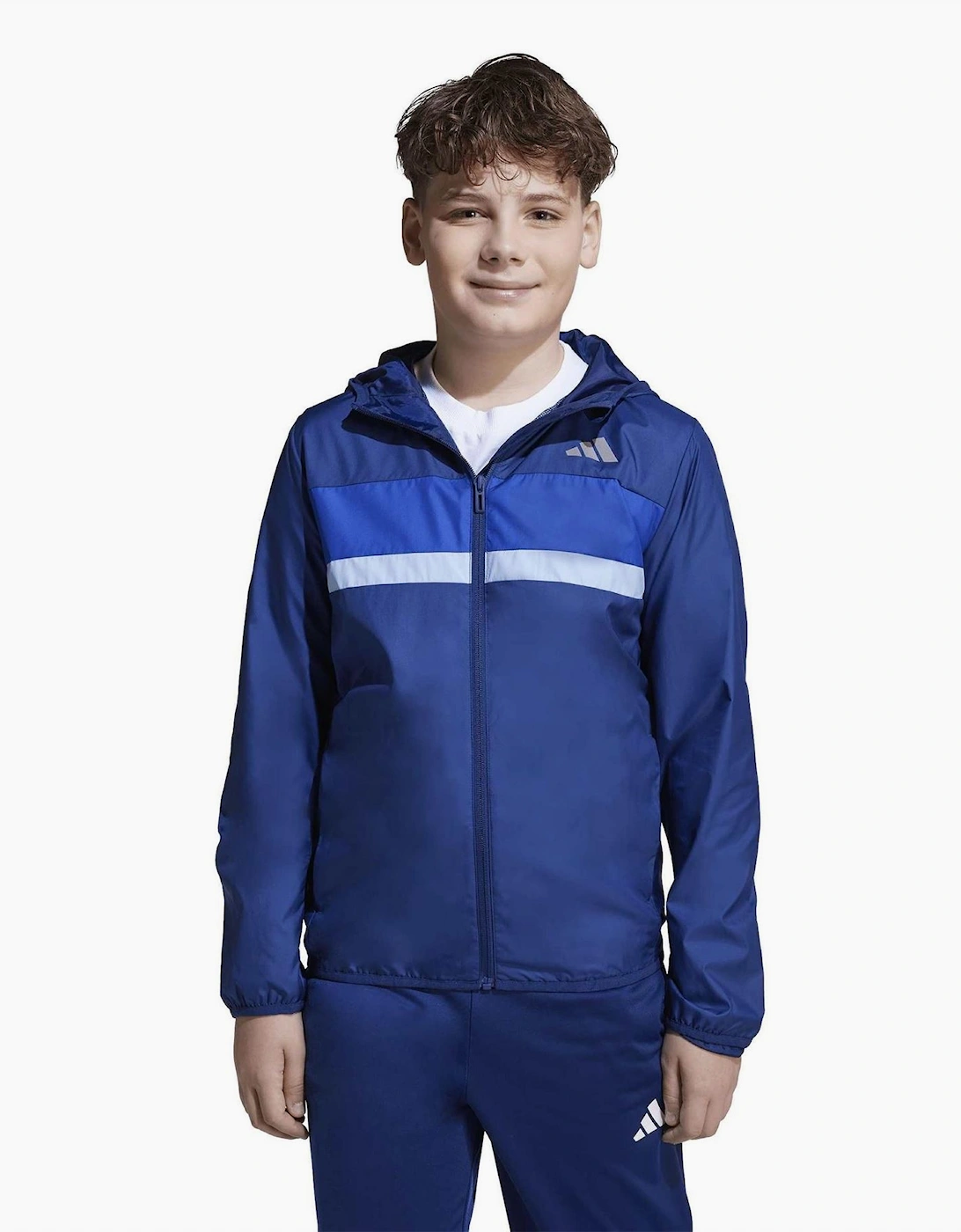 Tiberio Horizontal Stripe Hooded Windbreaker