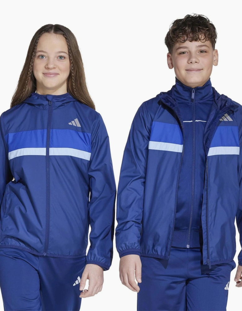 Tiberio Horizontal Stripe Hooded Windbreaker
