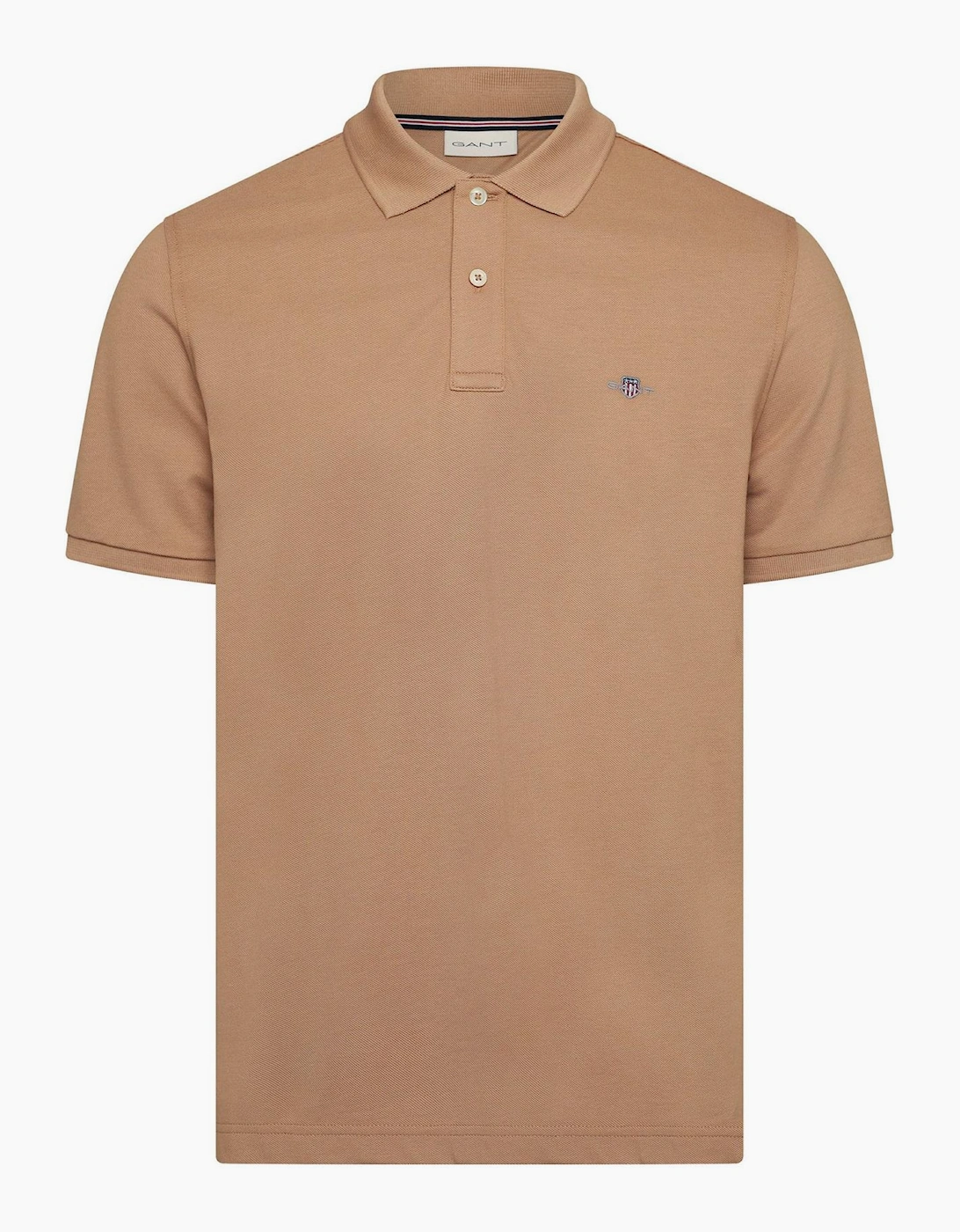 Gant Men's Brown Collared Neck Short Sleeve Polo Shirt - Size 40